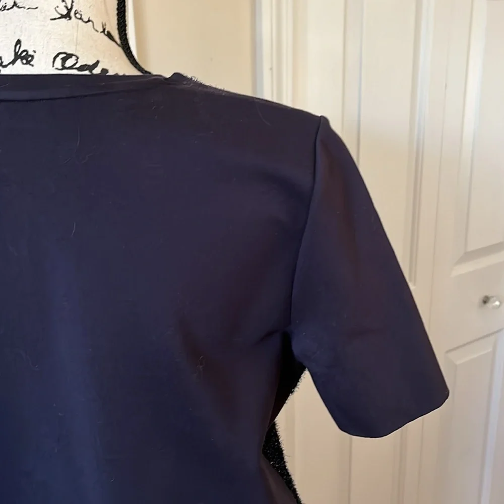 Tory Burch Navy Ponte Tinsel Sparkle Shift Dress Medium